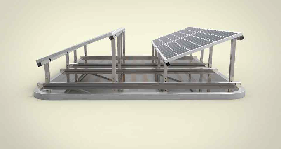 태양광모듈 컨테이너 장착 각도가변형 거치대 3D 모델링