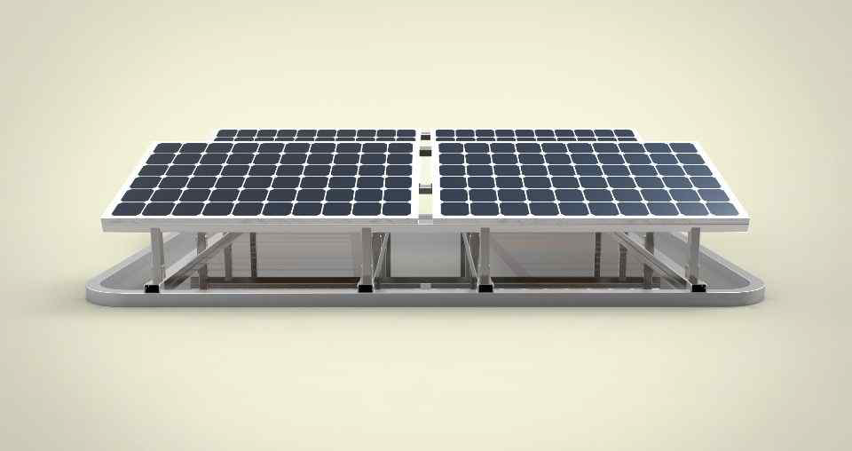 태양광모듈 컨테이너 장착 각도가변형 거치대 3D 모델링