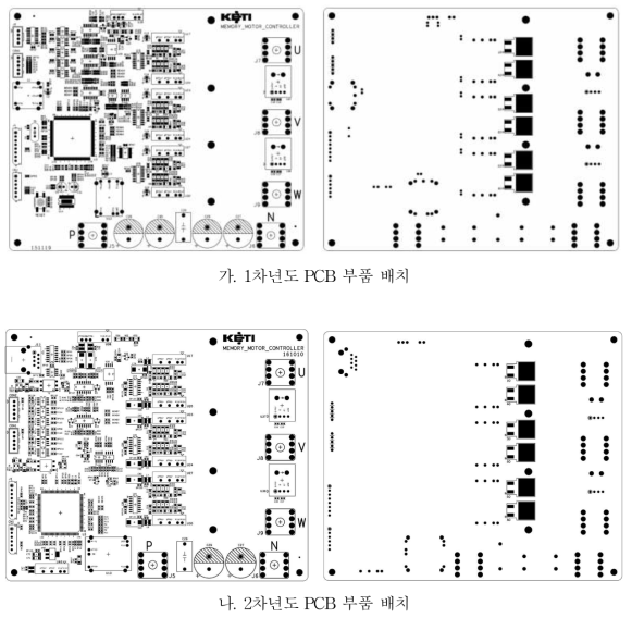 허브 모터 제어기 PCB 부품 배치