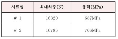 인장시험 I 시험 결과