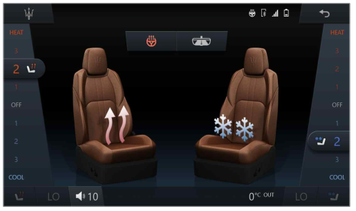 HVAC Control seat 화면