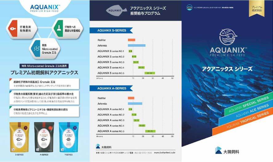 AQUANIX series 해외 마케팅용 리플렛 디자인(일문) - 앞 면