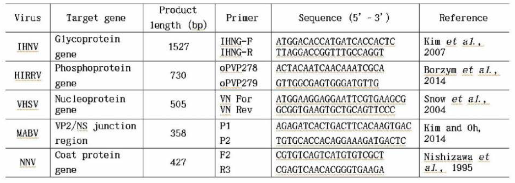 Detailed information on the primes used for RT-PCR