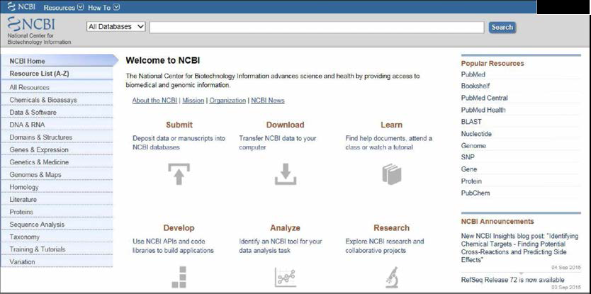 NCBI기관 사이트
