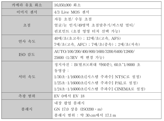 Technical specification of GH4