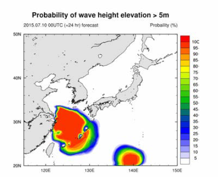 Probability map of SWH for threshold 5 m.