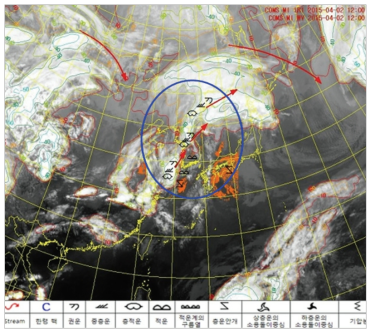 KMA‘s Cloud Satellite Image Analysis at 2100 KST 02 Apr 2015