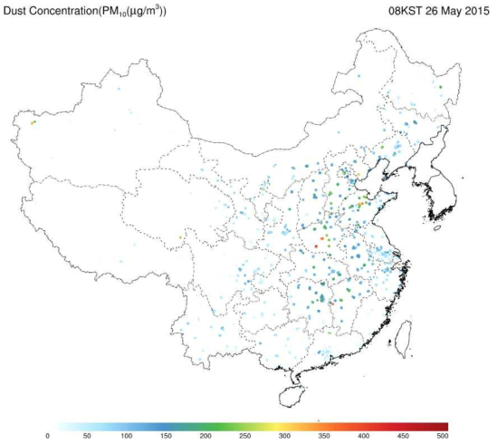 PM10 concentrations in China.