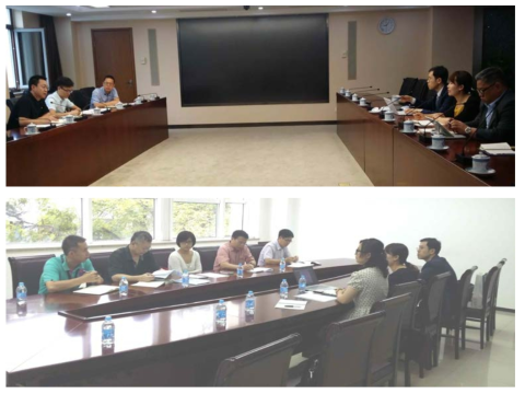 Discussion among KOICA, KMA and MOE (up) / CMA (bottom) on the project detail