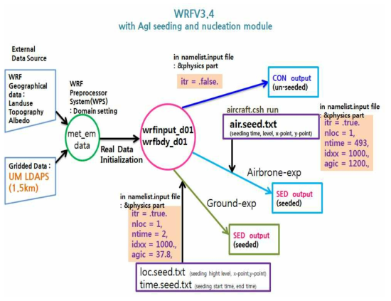 Schematic diagram of AgI cloud seeding simulation.