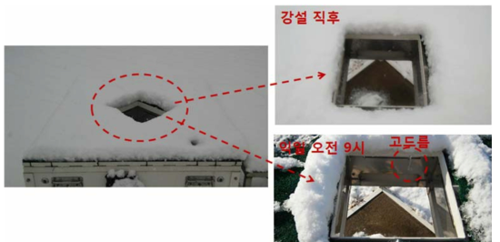Photographs of 2DVD in the snowfall event on 28 February 2016