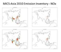 NOx emission distribution from MICS-Asia 2010 emissions inventory