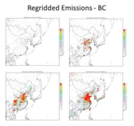 Example of regridded MICS-Asia BC emissions onto AQUM domain grids