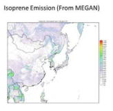 Example of estimated isoprene emission from MEGAN model.