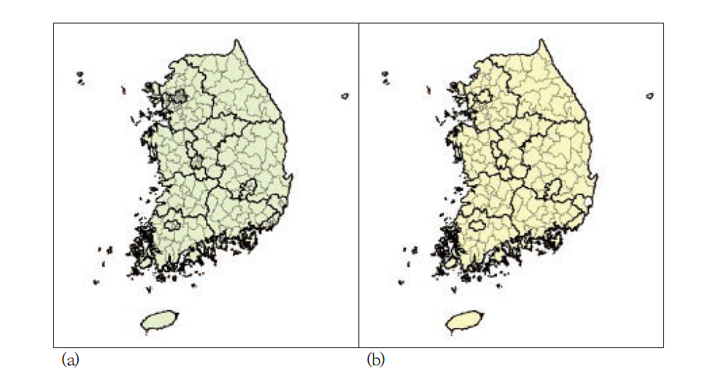 Detailed scale spatial analysis unit map(a) and simplified spatial analysis unit map(b)