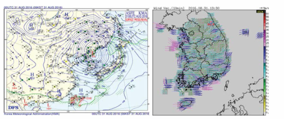 The same as Fig . 4.2.1 except for (a)times of 0000 UTC and (b ) 0530 UTC 31 August (1330 LST 31 August), 2016