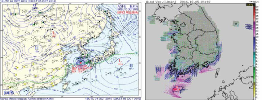 The same as Fig. 4.2.1 except for (a)times of 1800 UTC and (b) 1940 UTC 4 October (0440 LST 5 October), 2016