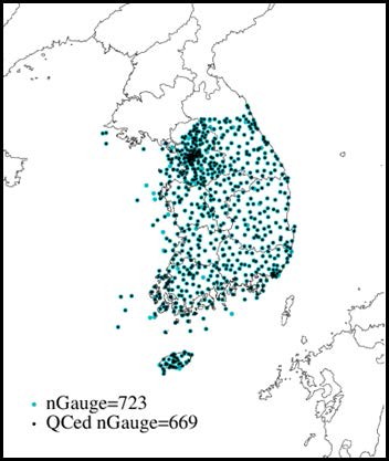 Distribution of Automatic Weather Station(AWS) in KMA.