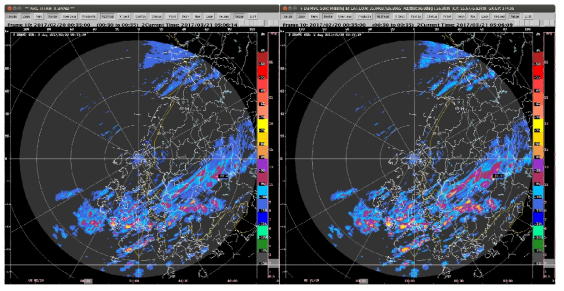 DBMH(left) and DBMV(right) image of February 20, 2017 0933(KST)