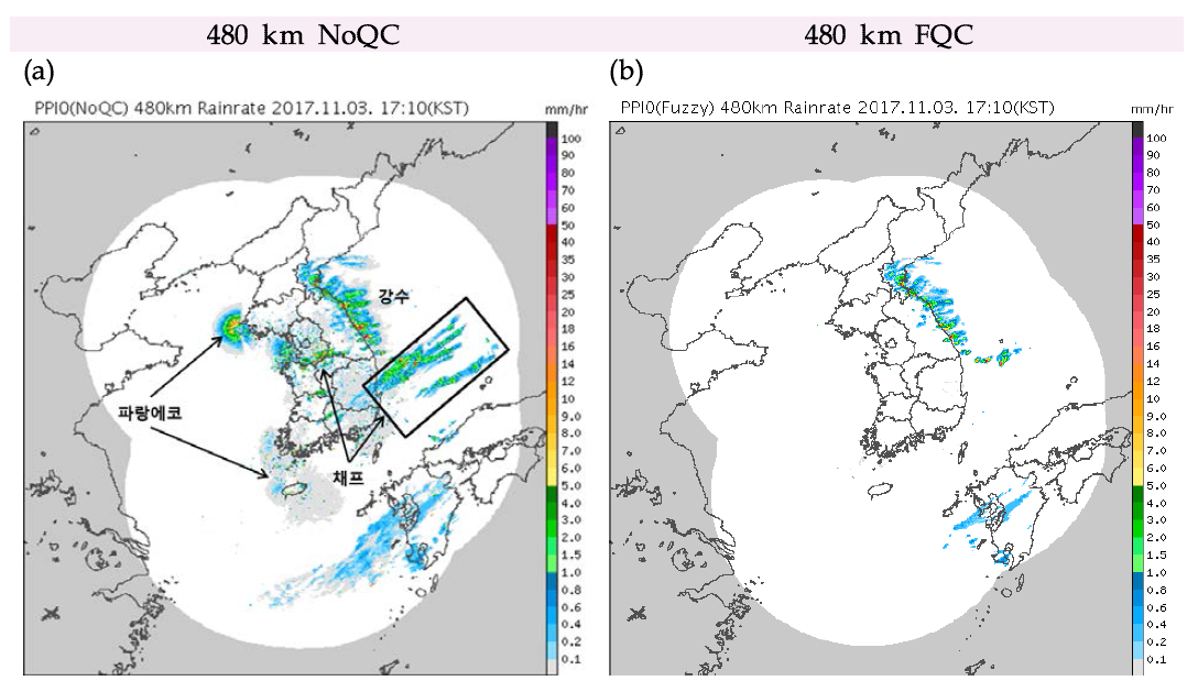 480km composition image of dual-polarization radar.