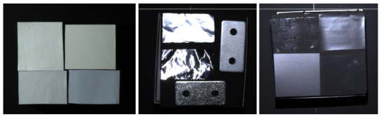 재질 샘플 세트. (좌) White 샘플, (중) Metal 샘플, (우) Plastic 샘플
