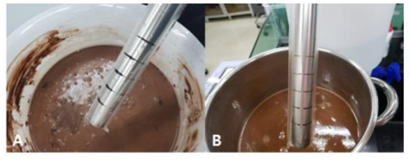 (A)코코아분말과 (B)초콜릿의 분말제품 시험법 적용
