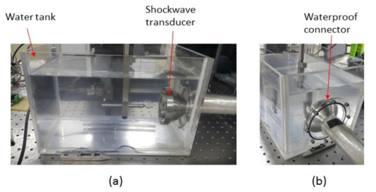 실험용 충격파 발생 장치와 및 제작된 캐비테이션 기포 발생 챔버