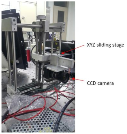 제작된 CCD camera sliding stage