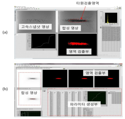 영상획득과 분석을 위해 자체 제작한 프로그램