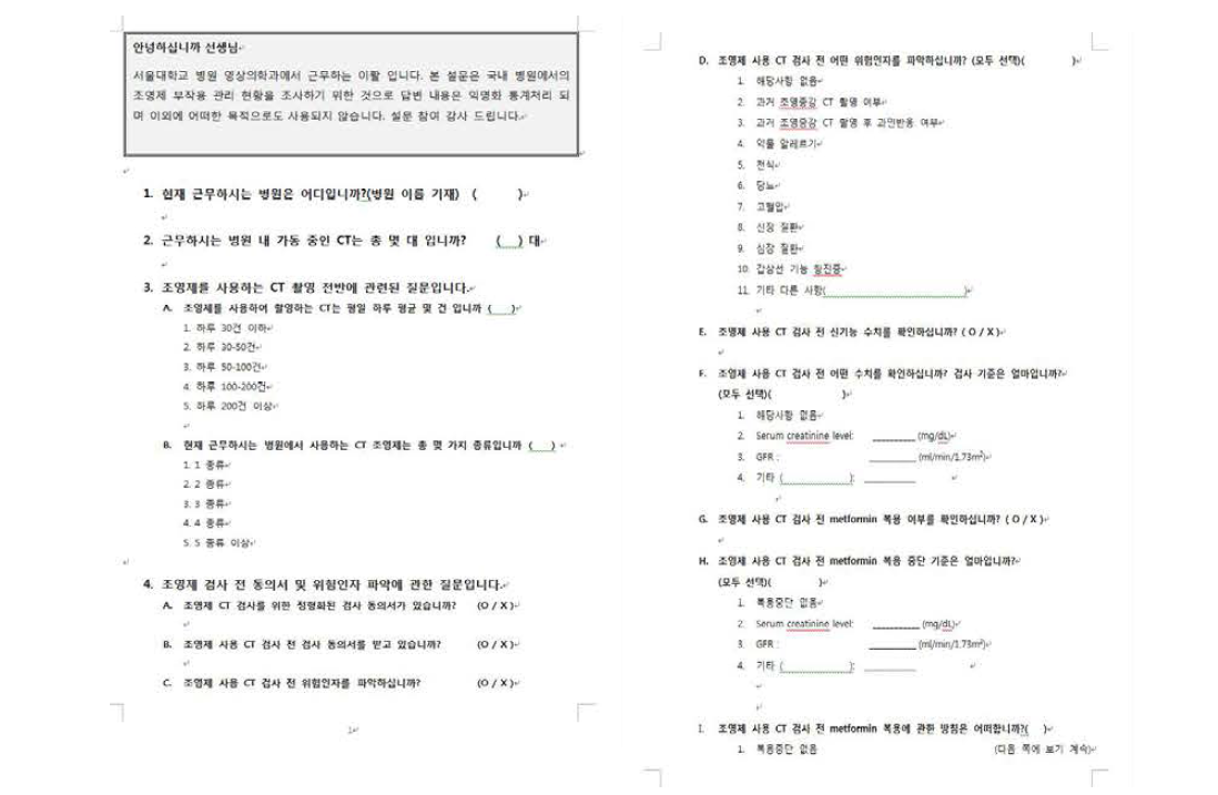 설문지 양식