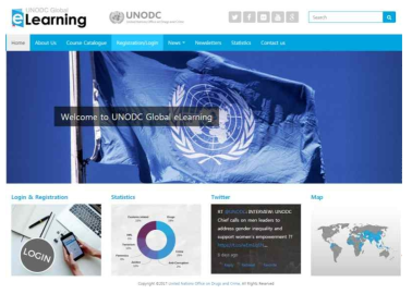 UNODC e-Learnig 홈페이지
