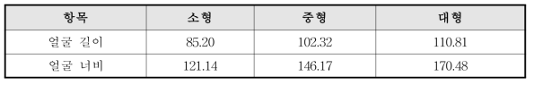 표준머리의 크기