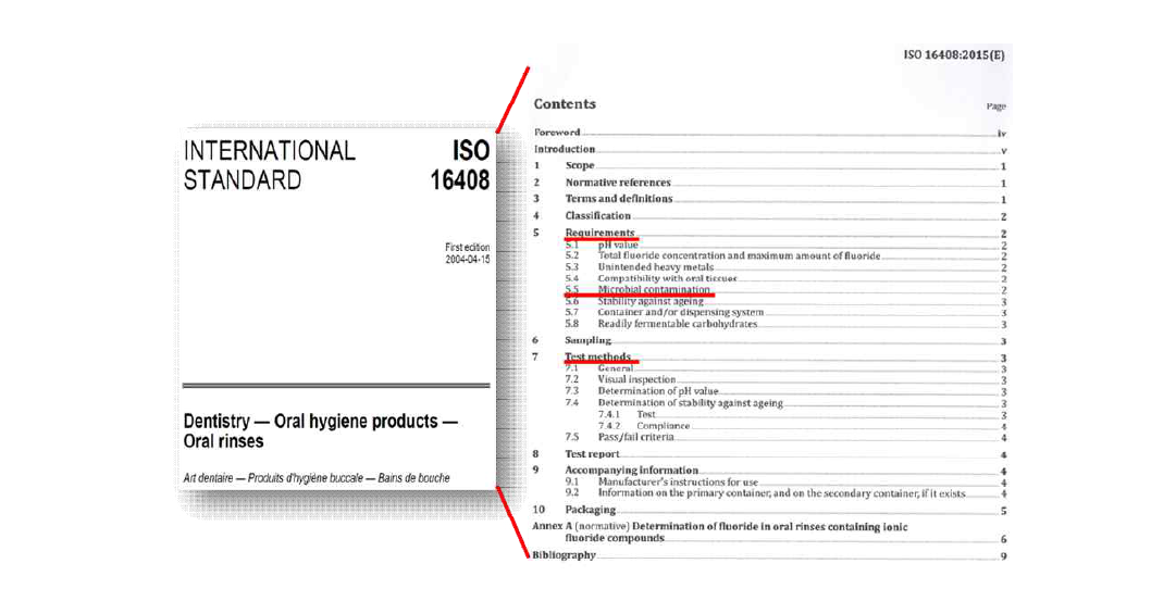 ISO 16408에 제시되어 있는 시험 항목 및 시험 방법