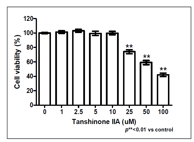 Tanshinone IIΑ 세포독성 측정 결과.