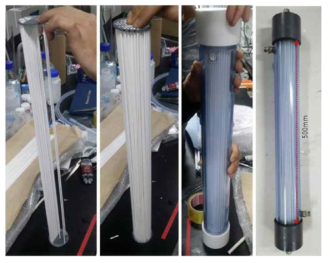 세라믹 중공사 분리막 모듈 제작 사진(500mm급)