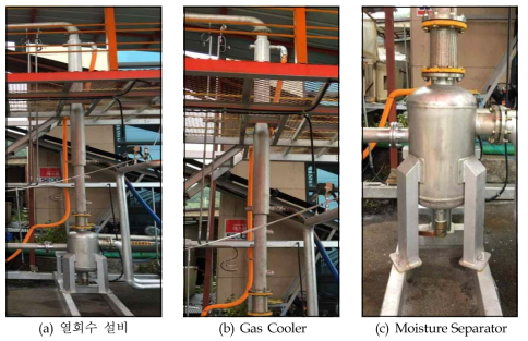 부생가스 냉각기(Gas Cooler) 및 수분 분리기(Moisture Separator) 설치 사진