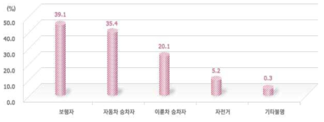 교통사고 시 유형별 사망자