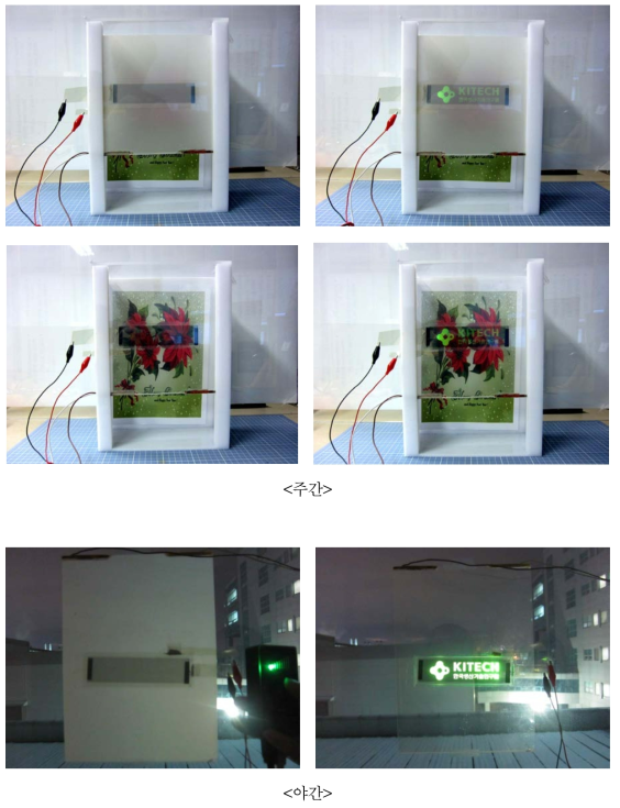 투명 OLED 발광 PDLC 스마트 윈도우 1차년도 시제품 이미지 (창문)