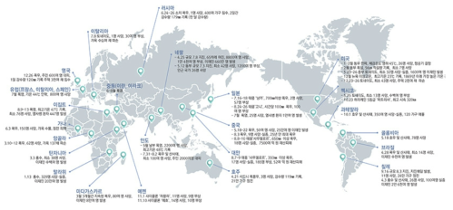 2015년 전세계 이상기후 발생 분포도