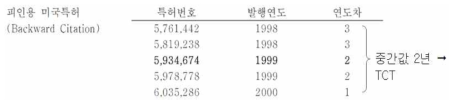 기술수명주기 계산의 예