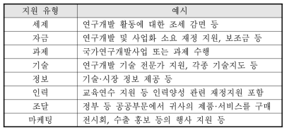 정부 연구개발 지원 제도의 유형화