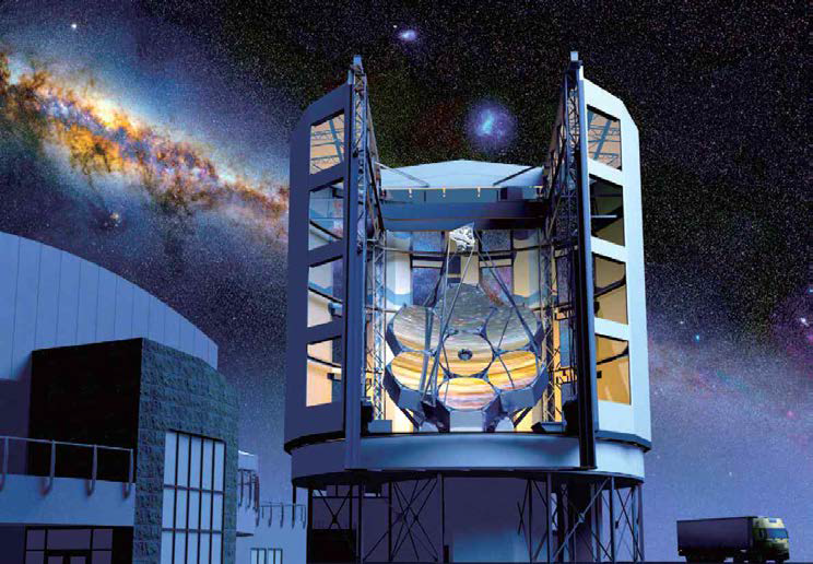 2020년에 부분 완공하는 직경 25m인 세계 최대의 거대마젤란 광학망원경(GMT)