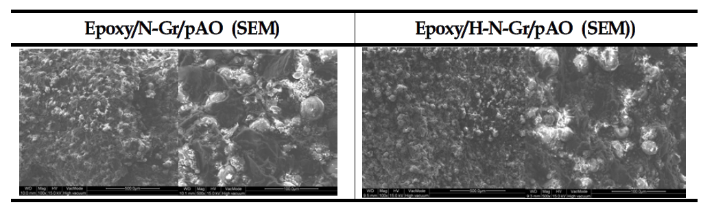 Epoxy/N(H)-Gr/pAO SEM 이미지 분석