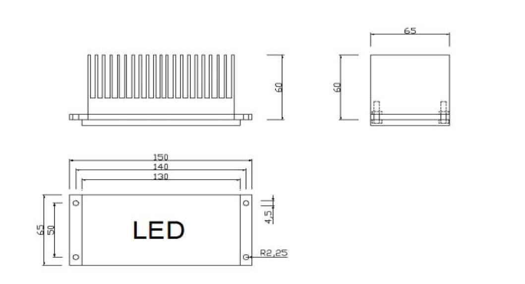 LED 모듈 외형 치수