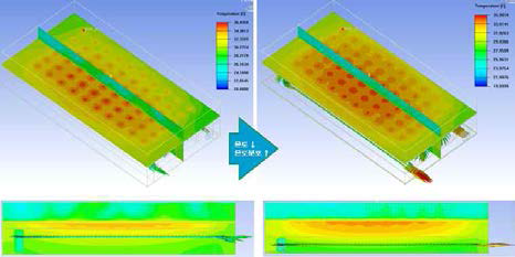 접촉면 두께별 열해석 시뮬레이션 결과