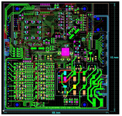 8채널 지원 NDT base station PCB layout 모습