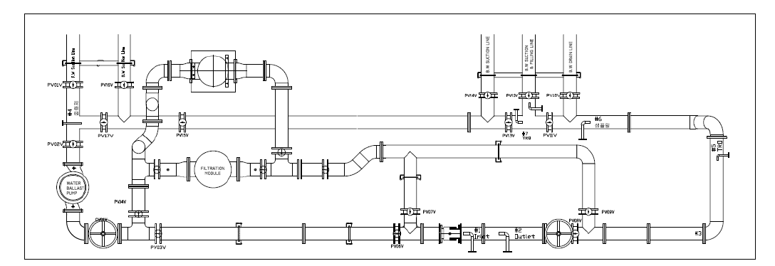 통영 시험 설비 배관도