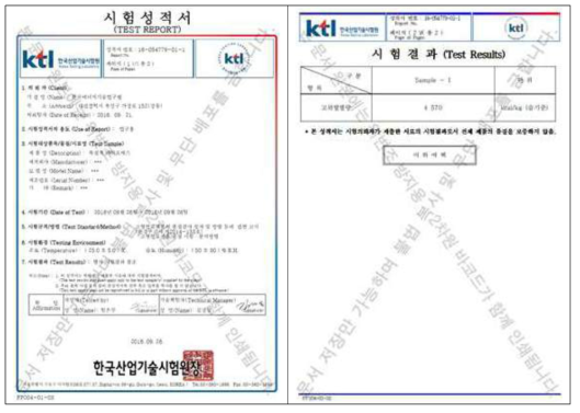 EFB 반탄화 시료 시험성적서(300℃, 30분 처리)