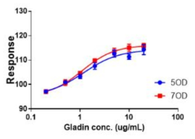 Gliadin 알러젠 검사 바이오센서의 Conjugate 농도 테스트