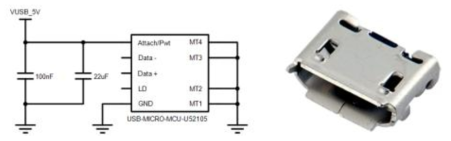 USB-MICRO-MCU-U52105 회로도 및 부품사진